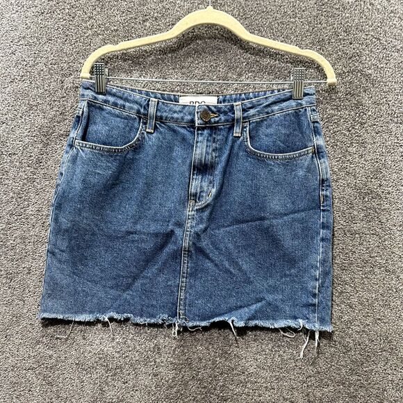 BDG Dresses & Skirts - BDG Mini Pencil Skirt‎ Medium Blue Denim Frayed Hem Pockets Casual